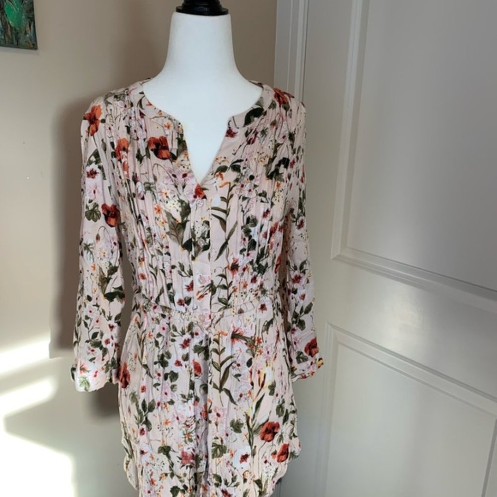 Hilary Radley Floral shirt/tunic, M